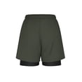 thumbnail image 4 of Ceisia Men's Fake Two Piece Double Layer Quick Dry Breathable Sports Fitness Shorts Cropped Training Pants Army Green Size-M Gifts, 4 of 5
