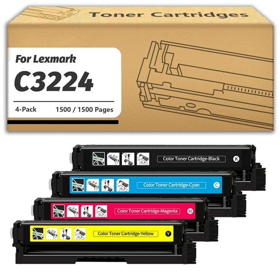 C3224(WIth Chip) Compatible Toner Cartridge for Lexmark C3224dw/MC3224adwe/MC3224dwe Printers,High Capacity:1500 Pages,Portable Installation