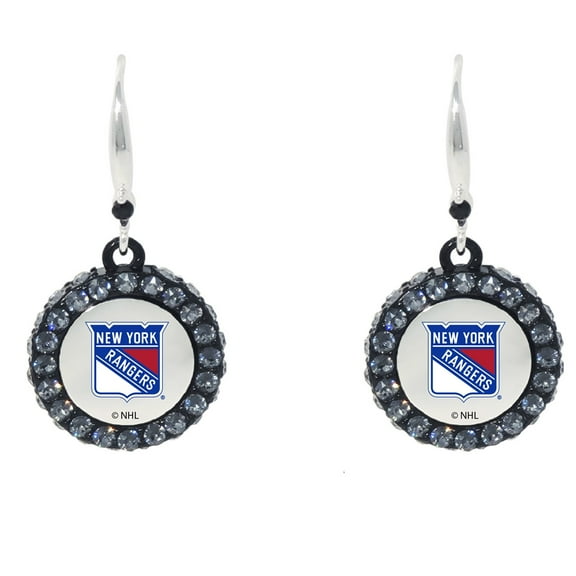 New York Rangers Hockey Puck Earrings