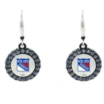 New York Rangers Hockey Puck Earrings