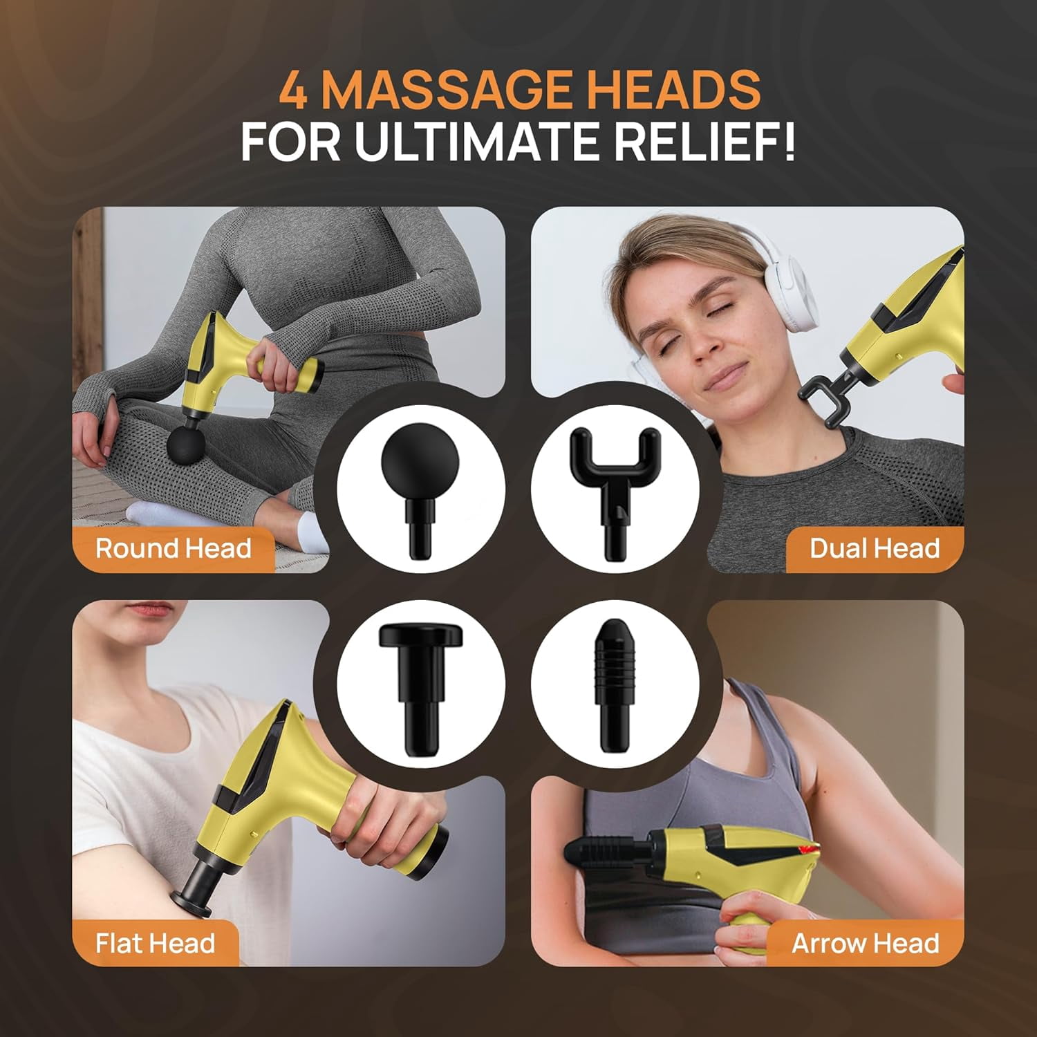 Deep Tissue Massage Gun with Belt & Handle, 12 Speeds LCD Screen, Quiet Motor for Muscle Recovery