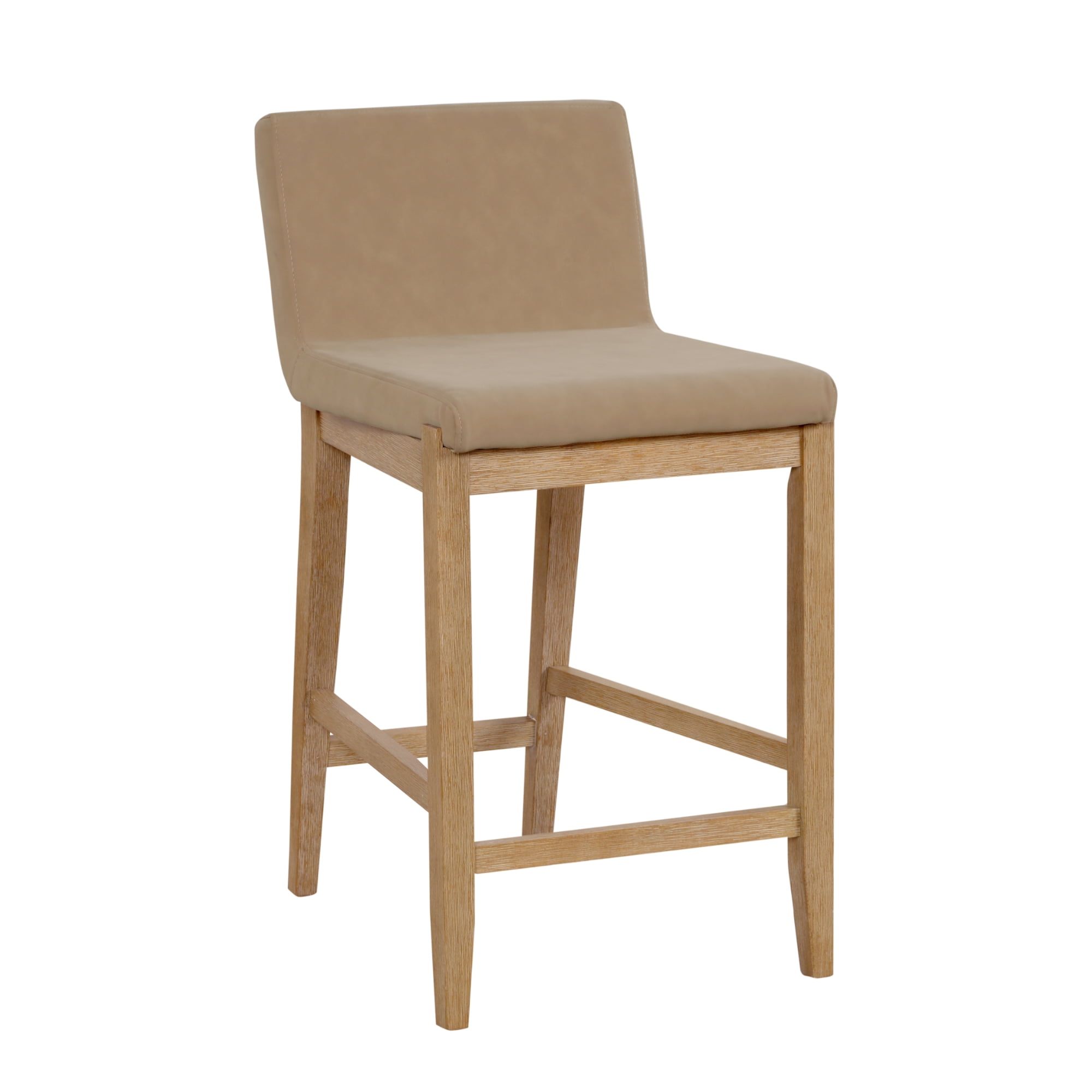 Nathan James Gracie Modern Backrest Bar Stool, Light Brown