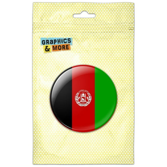 Afghanistan National Country Flag Pinback Button Pin Badge