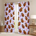 thumbnail image 2 of Manfei Cartoon Animal Capybara Blackout Curtains Set of 2 (52x84 Each) for Kids Boys Girls,Chic Floral Flowers Window Curtains,Happy Birthday Curtains and Drapes,Luxury Bedroom Decor, 2 of 6