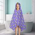 thumbnail image 6 of Purple Cartoon Cat Unicorn Pattern Hooded Bath Towel，50"x30" for Ages 3 To 12 Kids, Quick Dry Lightweight Soft Microfiber Hood Beach Towel Cover Up for Kids, 6 of 7