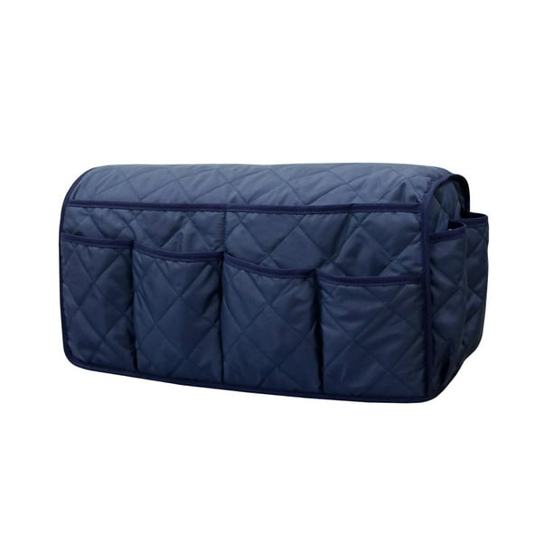 Organizador de reposabrazos para sofá, sillón reclinable, bolsa de almacenamiento para revistas, control Azul oscuro