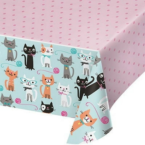 Cat Party 54" x 102" Plastic Tablecloth