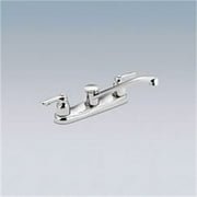 MOEN 8780 Commercial 2-Handle Low-Arc Kitchen Faucet in Chrome