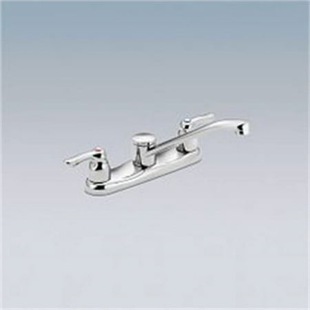 MOEN 8780 Commercial 2-Handle Low-Arc Kitchen Faucet in Chrome