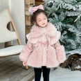thumbnail image 3 of Plush Decoration 1 Pc Exquisite and Lovely Girl's Thick Faux Fur Coat with Pink Color Added Fur, Winter Clothing with Cotton Coat, 3 of 9