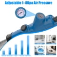 thumbnail image 3 of FEELSO Heavy Duty Toilet Plunger, High Pressure Air Drain Blaster with Barometer, Sink Plunger & Toilet Auger Multi-Drain Unclogger, Blue, 3 of 11
