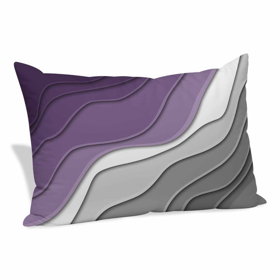 Purple Grey Ombre Pillow Covers 24"x36", Modern Geometric Abstract Aesthetics Cream Soft Brushed Microfiber Breathable Throw Pillow Covers, Pillowcase with Zipper for Couch Sofa Bedroom Living Room