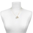 thumbnail image 2 of Delight Jewelry Silver-tone White Plumeria Flower - Large Goldtone Crystal Initial - B - Charm Necklace, 17.5"+2", 2 of 4