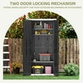 thumbnail image 2 of Wooflex 66" Tall Resin Storage Shed with 4 Shelves, Floor, Lockable Door, 30 Cu.ft Utility Cabinet, Outdoor Plastic Storage Rack 5.5'x1.9'x2.6' ft, Dark Gray, 2 of 10
