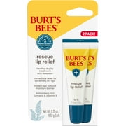 Burts Bees Rescue Lip Relief with Shea Butter and Echinacea, 100% Natural Origin, 2 Pack