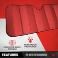 thumbnail image 3 of Motor Trend Front Windshield Sun Shade - Accordion Folding Auto Sunshade for Car Truck SUV - Blocks UV Rays Sun Visor Protector - Keeps Your Vehicle Cool - 58 x 24 Inch (Red), 3 of 8