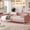 Pink, variant on Harper & Bright Designs Twin Size Upholstered Daybed with Button Tufted Backrest, Linen Sofa Bed with 4 Support Legs, Pink