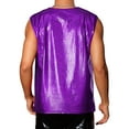 thumbnail image 3 of INSPIRE CHIC Metallic Tank Top for Men's Sleeveless Party Club Shining Vest 2XL Purple, 3 of 4