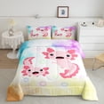 thumbnail image 2 of Manfei Kawaii Axolotl Bedding Comforter Set,Ocean Animal Twin Comforter Sets,Colorful Bubble Graffiti Bedding Set For Girls Kids,Ultra Soft Home Decor Reversible,2 Pieces, 2 of 8