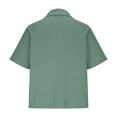 thumbnail image 4 of Mifsaly Mens Quarter Zip Shirts Ribbed Knit Short Sleeve Collar tops Casual Athletic Fit Lightweight Breathable Work Office Pullover Tees Green,S, 4 of 5