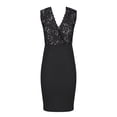 thumbnail image 6 of Elainilye Fashion Holiday Dresses for Women V-Neck Backless Lace Skirt Sleeveless Casual Summer Holiday Flowy Dress,Black, 6 of 7