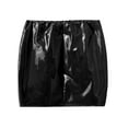 thumbnail image 5 of Zaldita Womens Wet Look Patent Leather Mini Bodycon Skirt Hip Skirts for Clubwear Music Festival Black S, 5 of 7