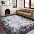 thumbnail image 2 of Hasoo Washable Area Rug Modern Border Abstract Rug for Living Room Indoor Non-Slip Carpet, 9' x 12' Gray, 2 of 6