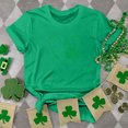 thumbnail image 2 of Besolor T-Shirts de la Saint-Patrick pour Femmes Été Col Rond Manches Courtes Tuniques Tops Décontractés Blouse Graphique Ample, 2 of 6