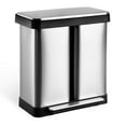 thumbnail image 2 of 8 + 9.5 Gal Trash Can, Dual Garbage Can & Recycle Bin with Compartments, Soft Close Lid and Airtight, for Home, Office, Business, 2 of 8