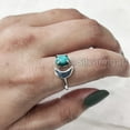 thumbnail image 4 of Natural Tibetan Turquoise Ring, Tibetan Turquoise Gemstone Ring, December Birthstone, Crescent Moon Adjustable Ring, Toe Ring, 925 Sterling Silver, Womens Ring, Christmas, Handmade Statement Jewelry, 4 of 9