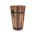thumbnail image 1 of Macetero de barril de madera, estilo rústico, para patio, plantas de exterior, jardín y hogar. Estilo B, 1 of 8