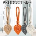 thumbnail image 3 of Apeya Khaki Hand Woven Cotton Curtain Tiebacks, Farmhouse Decorative Drape Tie Backs with Adjustable Wooden Bead for Bedroom and Living Room, 12.5 Inch, 3 of 7