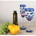 thumbnail image 5 of Golden Hill Studio Hand Painted Decorative Wine Glasses Set of 2 - Barcelona Blue Flower Collection - Hand Painted Glassware by USA Artists - Unique Wine Glasses - Ideal Table & Home D√©cor, 5 of 5
