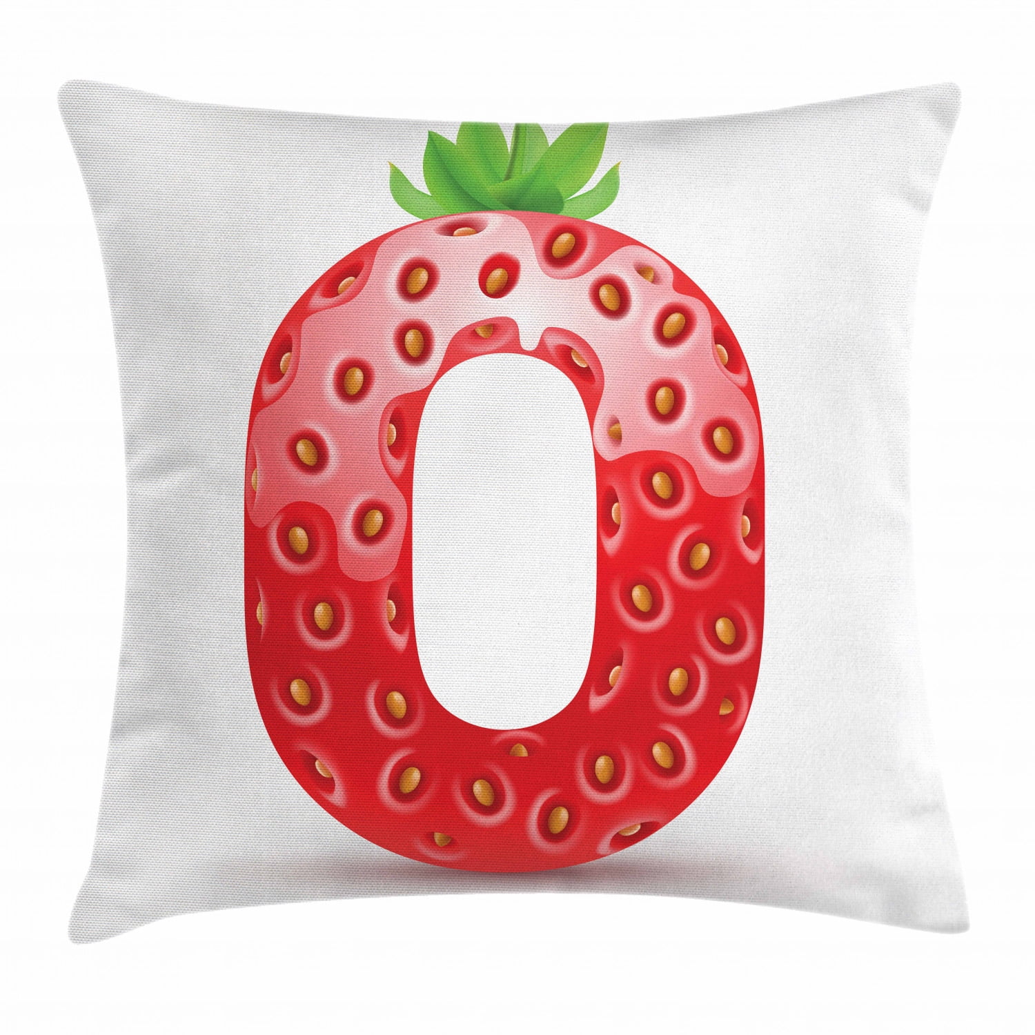 Letter O Throw Pillow Cushion Cover, Vibrant Display of Summer Fruit in