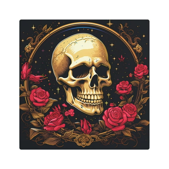 Rose Skull Metal Art Sign, wall art, room decor, room accents, artwork