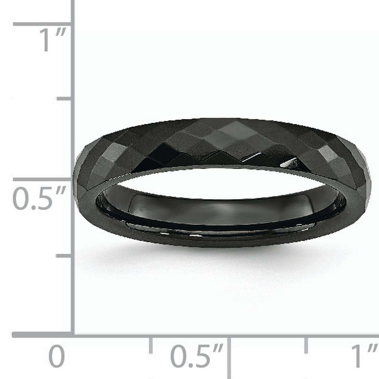 Primal Steel Black Ceramic 4mm Faceted Band