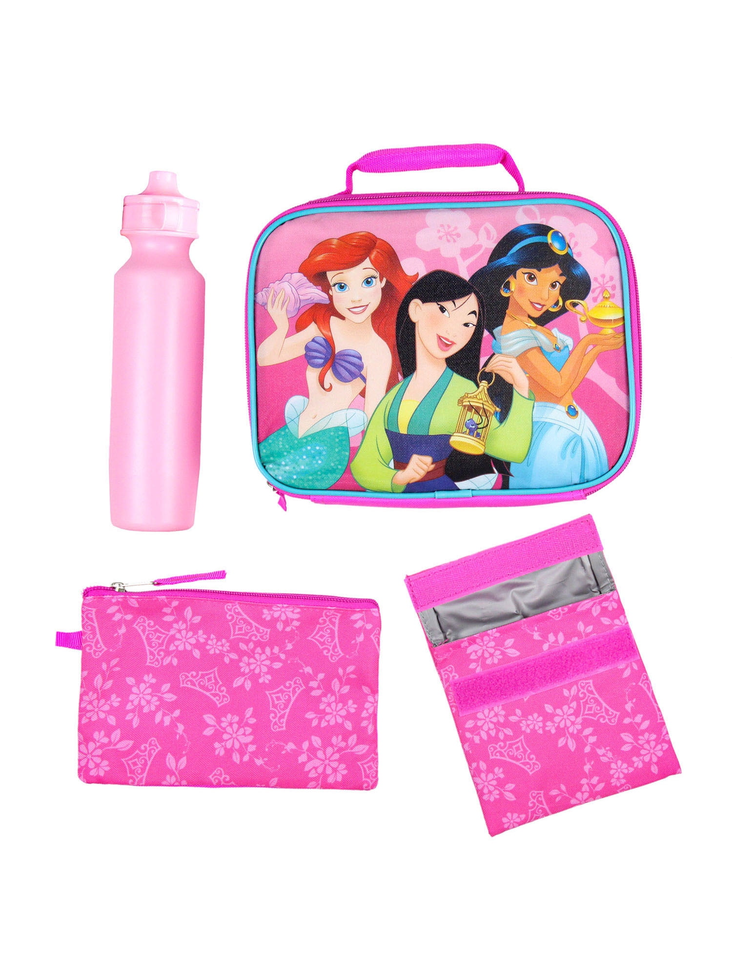 Disney Princess 16” Backpack for Girls 5 Piece School Lunch Box Set