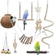 thumbnail image 1 of Juguetes para loros JanHm 7 piezas jaula para pájaros de coco natural con escalera columpio colgante hamaca para escalar escalera giratoria, 1 of 5