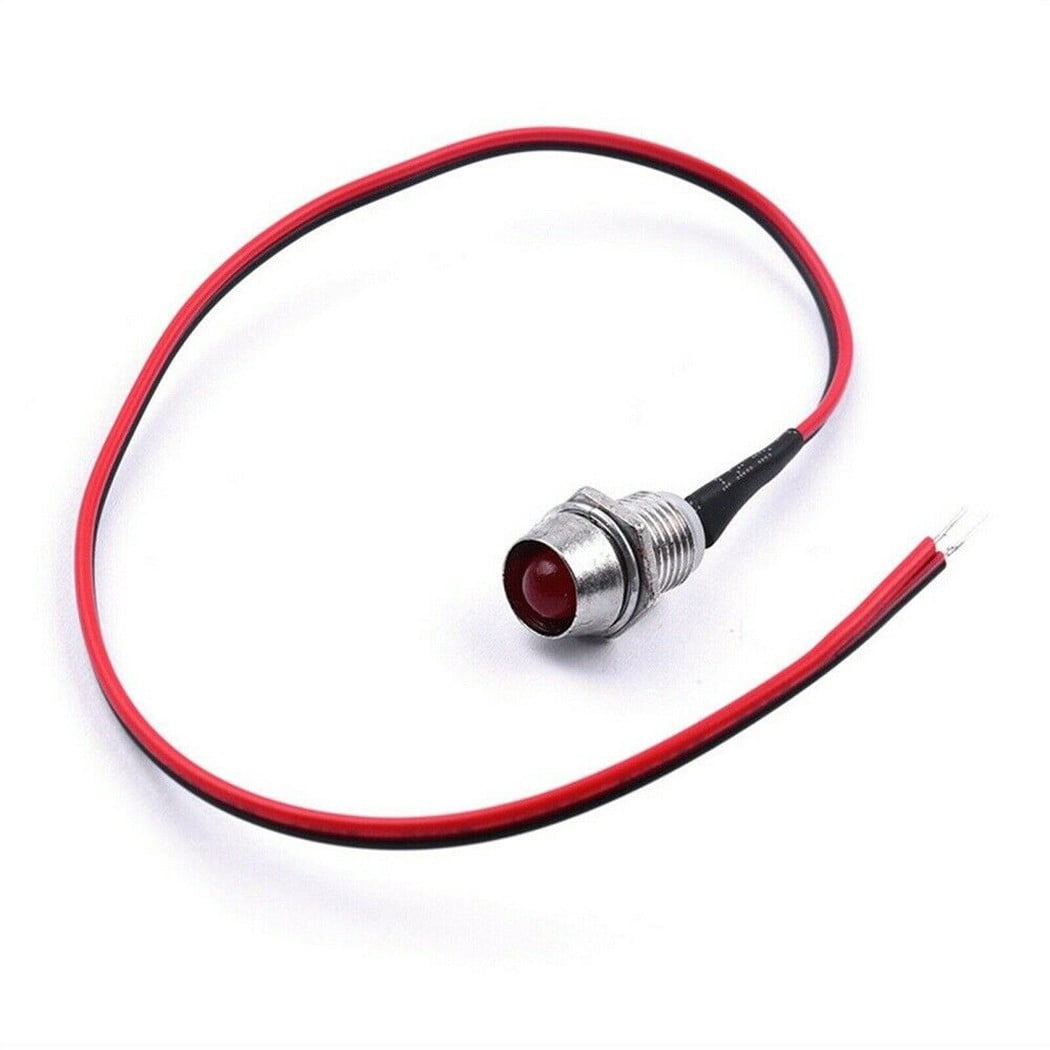 10X Red 8mm 12V LED Indicator Lamp Warn Light Pilot Dash Panel Car Truck Boat