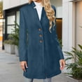 thumbnail image 2 of DHFJKG Jackets For Women Trench Coat Long Sleeve Button Down Mediun Length Slim Fit Overcoat Timeless Solid Color Versatile Outerwear, 2 of 7