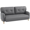 thumbnail image 1 of HOMCOM 58' Loveseat Sofa for Bedroom, Grey, 1 of 10