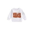 thumbnail image 2 of Elippeo Baby Hoodie 6 12 18 24 Months 3 Years Long Sleeve Crew Neck Embroidery Letters Sweatshirt Halloween Clothes for Girls Boys, 2 of 9