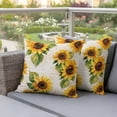thumbnail image 2 of 2 Pack Outdoor Waterproof Throw Pillows, Vintage Watercolor Sunflower Decorative Square Pillow Case Patio Pillows for Chair Couch Sofa 16x16in, 2 of 9