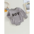 thumbnail image 3 of Bagilaanoe Newborn Baby Boys Oversized Romper Sweatshirt Long Sleeve Bodysuits Letter Print Pullover 3M 6M 12M 18M Infant Casual Tee Tops, 3 of 8