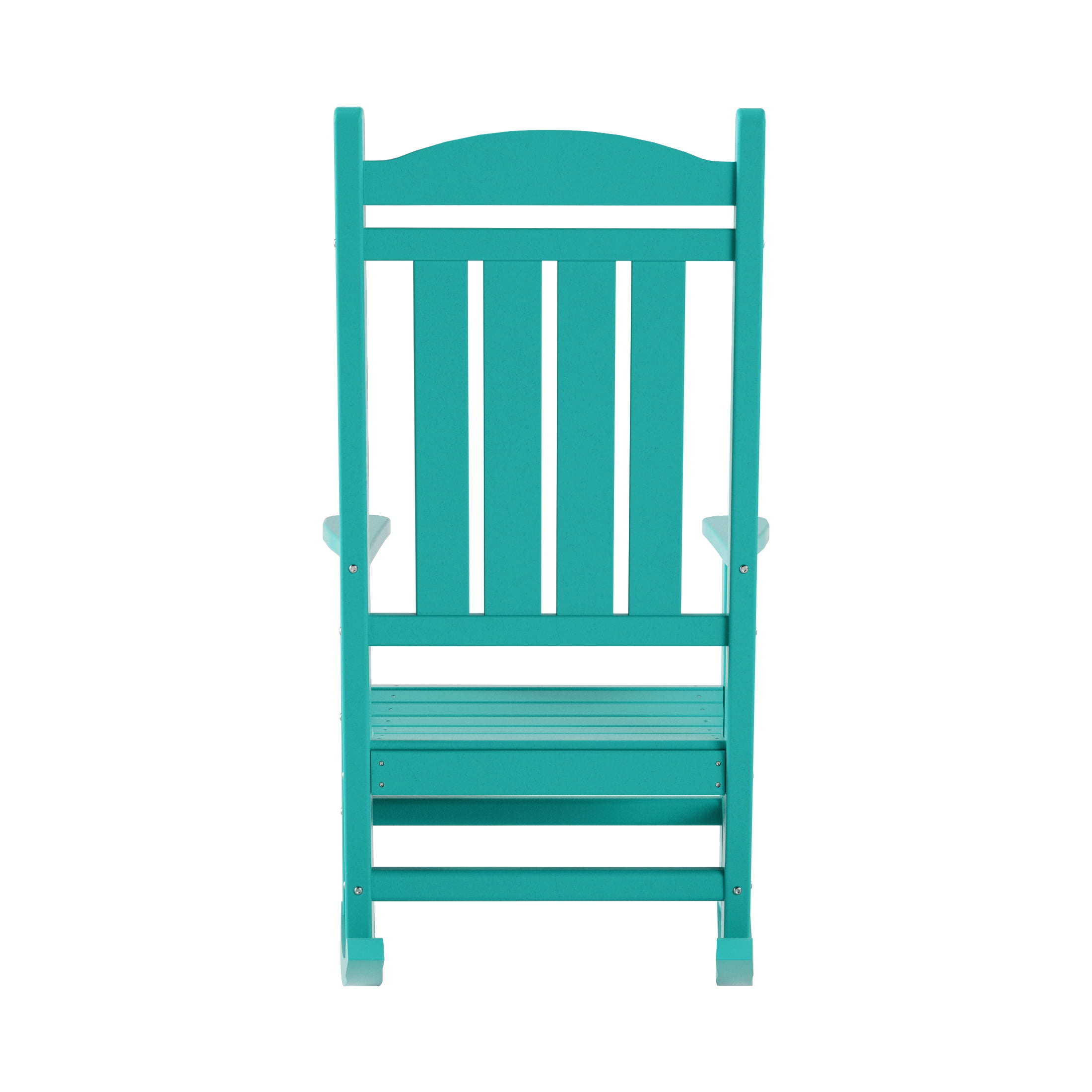 GARDEN Set of 2 Classic Plastic Adirondack Porch Rocking Chairs, Turquoise