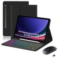 thumbnail image 1 of Bluetooth Keyboard Mouse Set For Samsung Galaxy Tab S9 Fe/s9/s8/s7 Leather Tablet Case + Rgb Backlit Keyboard + Mouse, 1 of 5