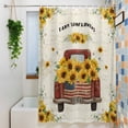 thumbnail image 3 of Farm Sunflowers Shower Curtain, 72" x 72", Summer Yellow Floral Leaves Red Truck Beige Waterproof Bathroom Curtain Washable Shower Curtain Set with 12 Hooks, 3 of 8