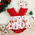 thumbnail image 2 of Odeerbi Christmas Dresses For Girls Toddler Baby Kids Cartoon Print Romper Backless Dress Outfits White, 2 of 9