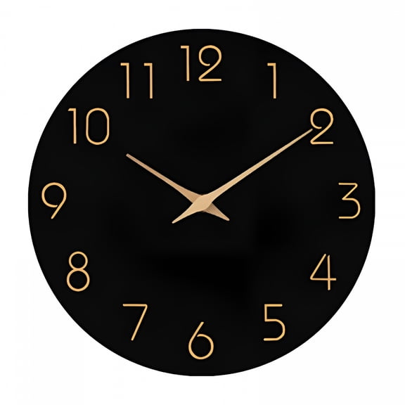 DESIGNICE Silent Wall Clock Wall Clock Silent Non-Ticking Battery Operated Wooden Hanging Clock for Home Bathroom School Office Decor Battery Powered Wall Clock Wall Clocks Battery Operated