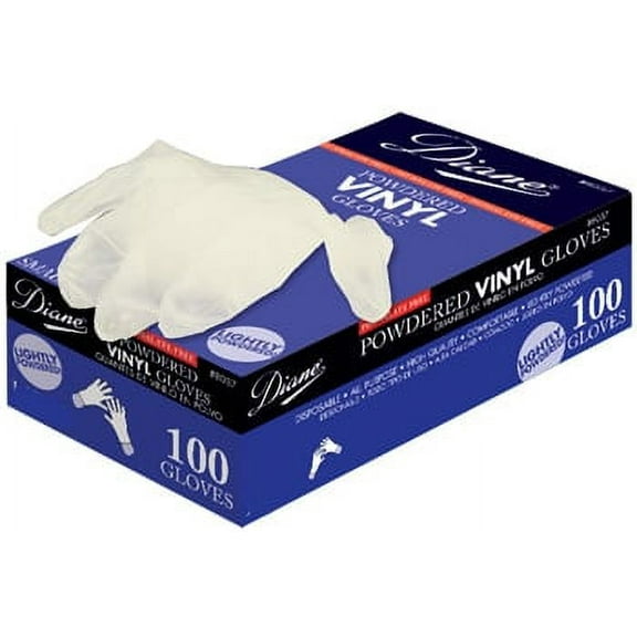 Option : 100 gloves , Diane Powdered Vinyl Glove Small , Hair Scalp - Pack of 1 w/ SLEEKSHOP Teasing Comb
